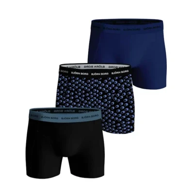 Afbeelding van Björn Borg heren Boxershorts met logoband in 3 pack de kleur Donkerblauw, maat: L