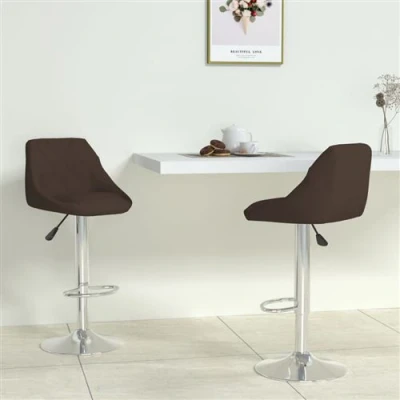 Image de vidaXL Tabourets de bar lot 2 marron similicuir335182