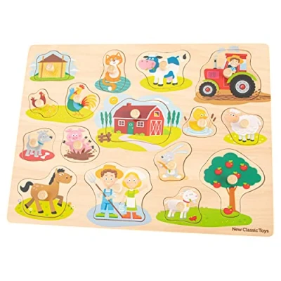 Afbeelding van New Classic Toys Puzzle Classique en Bois FSC pour Enfant de 2 Ans Multicolore, 10440