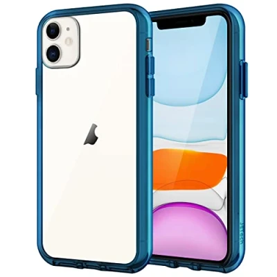 Afbeelding van JETech beschermhoes voor iPhone 11 (2019) 6,1 inch, schokabsorberend en krasbestendig, transparante schokbestendig (grijs)