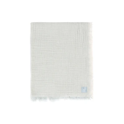 Afbeelding van Jollein Deken Wieg 75x100cm Fringe Stripe Sea Green/Ivory GOTS