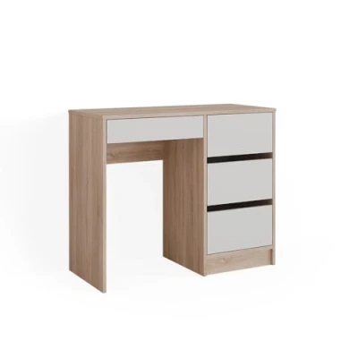 Afbeelding van Vicco Bureau Sherry, Wit/Sonoma, 90 x 40 cm met laden