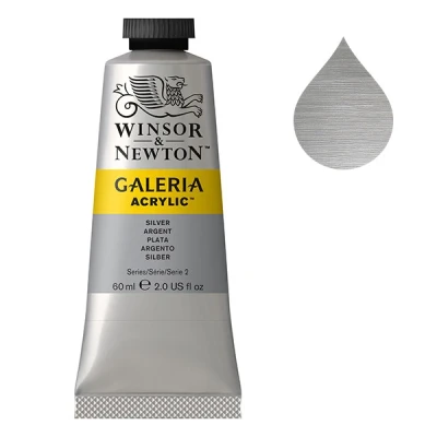 Image de Winsor &amp; Newton Galeria peinture acrylique (60 ml) 617 argent