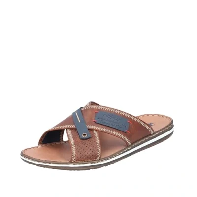 Afbeelding van Rieker Heren voorjaar/zomer 21061 slippers, Braun Marron Denim 25, 44 EU