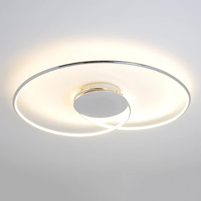 Afbeelding van Lindby LED plafondlamp Plastic, metaal H: 5.2 cm wit, chroom