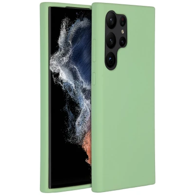 Afbeelding van Accezz Hoesje Geschikt voor Samsung Galaxy S23 Ultra Siliconen Liquid Silicone Backcover Groen