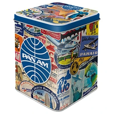 Afbeelding van Thee Blik Pan Am Travel Collage