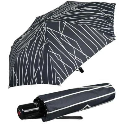 Afbeelding van Knirps Slim Duomatic zakparaplu, River Black, Automatische zakparaplu
