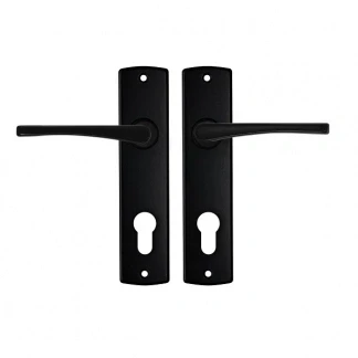 Afbeelding van Deurklink met cilinderschild AXA Curve Vlinder 72 mm (Aluminium, Zwart)