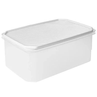 Image de TATAY Boîte Alimentaire, Hermétique, 4.7 L Capacité, Couvercle à pression flexible, sans BPA, passe au Micro ondes et Lave vaisselle, Blanc. Dimensions : 28,5 x 18,5 12,2 cm