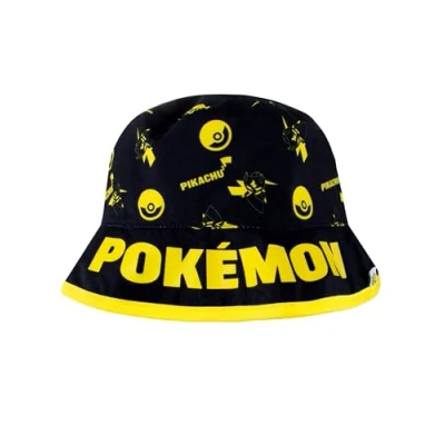 Afbeelding van Pokemon emmerhoed, omkeerbare jongenshoed, Pikachu pet, officiële goederen, zwart, eenheidsmaat, zwart.