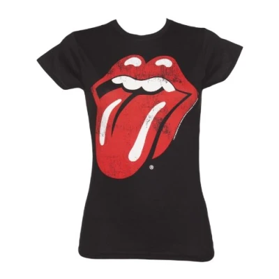 Image de The Rolling Stones T Shirt Classic Tongue Femme Noir Taille L