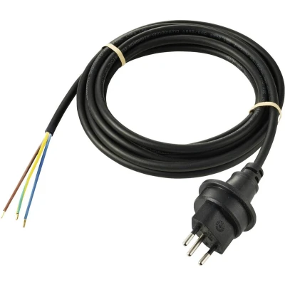Afbeelding van Sygonix SY 5768436 Stroom Netkabel Zwart 5 m Weerbestendig