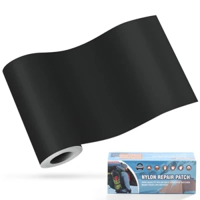Afbeelding van OAZ 1 rol zelfklevende nylon pleisters 10 x 160 cm Waterdicht Voor tent, donsjack, slaapzak, slaapzak Zwart