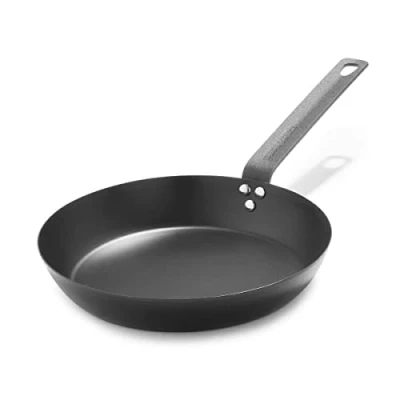 Afbeelding van Merten &amp; Storck Carbon Steel Inductie koekenpan, 26 cm, van koolstofstaal, antiaanbaklaag, geschikt voor oven en grill tot 315 C, bruin, grillen, braden, springen, zwart