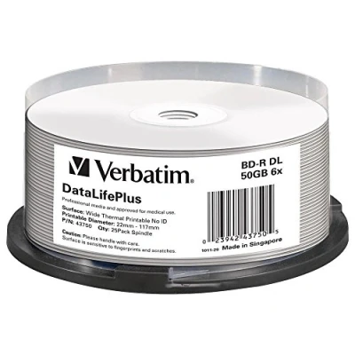 Afbeelding van Verbatim BD R DL 50GB 6X SP WIDE PRINTABLE NO ID Rohling