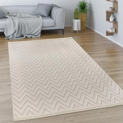 Afbeelding van Paco Home Vloerkleed Woonkamer Laagpolig Boho Patroon Geometrisch Franjes 240x340 cm
