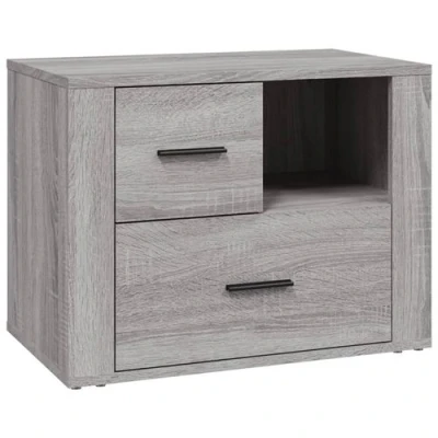 Afbeelding van vidaXL Nachtkastje 60x36x45 cm bewerkt hout grijs sonoma eikenkleurig