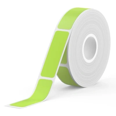 Afbeelding van SUPVAN E10 zelfklevende etiketten, thermische waterdicht, geschikt voor thuis, kantoor, school, compatibel met E10/E16 labelapparaten, 12 mm x 40 mm, 170 stuks/rol (groen)