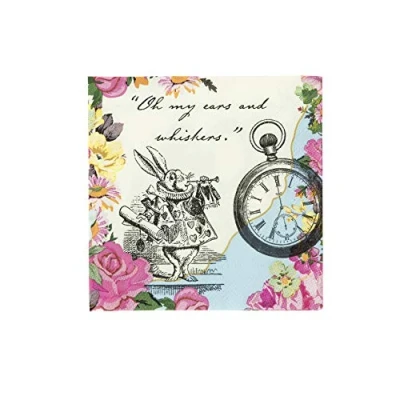 Afbeelding van Talking Tables Alice in Wonderland Thema Party Wegwerp Papieren Tafelservetten
