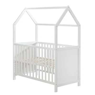 Afbeelding van roba Babybed, schaalbaar, 60 x 120 cm, Cododo bed, converteerbaar tot bank, in hoogte verstelbaar, wit