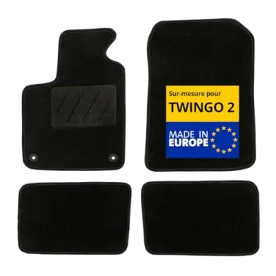 Afbeelding van DBS Automatten op maat gemaakt voor Twingo 2 (2007 2018) met bevestigingsclips antislip vloermat auto 4 delig, zwart