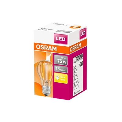 Afbeelding van Osram Ampoule led retrofit classic a75 7,5w/827 230v fil e27 fs1 4058075112360