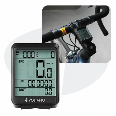 Afbeelding van Voltano Draadloze Fietscomputer 2.1 inch Zwart 21 Functies Waterdicht