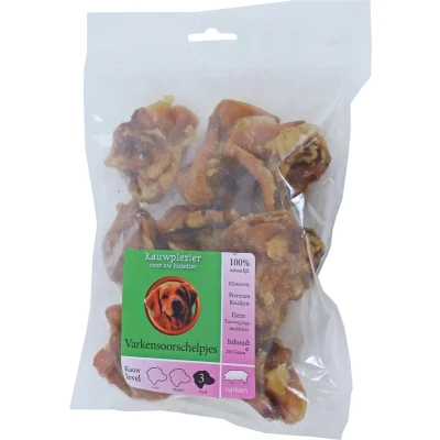 Afbeelding van Natuurlijke Snack varkensoorschelpen 250g in zak Gebr de boon