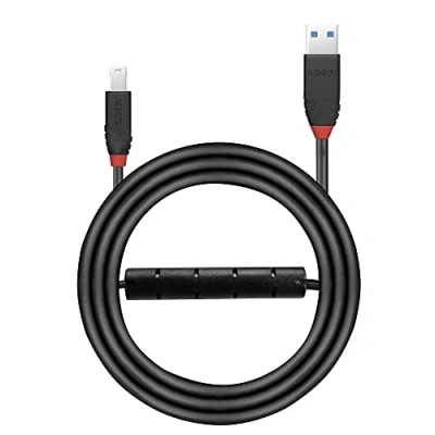 Afbeelding van LINDY USB kabel 3.2 Gen1 (USB 3.0 / 3.1 Gen1) A stekker, B stekker 10.00 m Zwart 43227