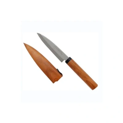 Afbeelding van KAI Select Fruitmes met houten schede en handvat van kersenhout, roestvrij staal SUS420J2, lemmetlengte 9 cm, fruitmes, schilmes