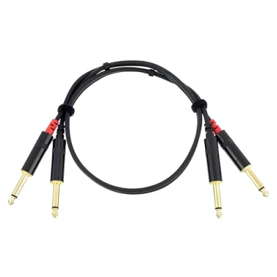 Afbeelding van Cordial dubbel jackkabel 0,6 m Rean stekker CFU 0.6 PP Audiokabel