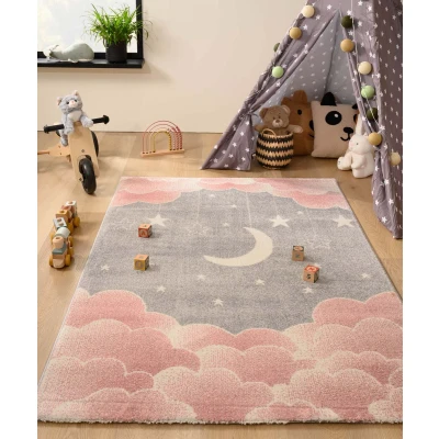 Afbeelding van Vloerkleed Kinderkamer Wolk Dreams Roze/grijs 160x230 Cm