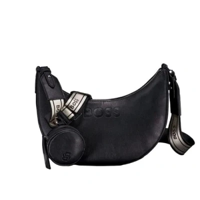 Afbeelding van BOSS Addison Halfmoon Schoudertas, Dames, Maat: One Size, Black