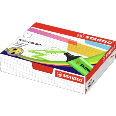 Afbeelding van Markeerstift STABILO BOSS Original 70/10 assorti 4 kleuren doos à 10 stuks