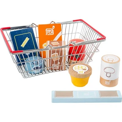 Afbeelding van Small foot winkelmandje met boodschappen 9 delig