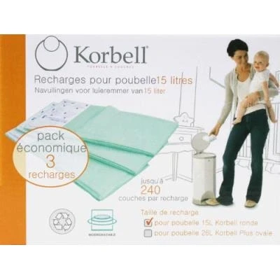 Image de korbell recharges pour la poubelle à couches standard 15l pack de 3