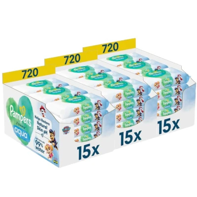 Afbeelding van Pampers Harmonie Aqua Billendoekjes Paw Patrol 45 x 48 stuks (2160 doekjes)