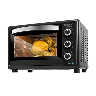 Image de Cecotec Four à Convection avec Rôtissoire de 30 L Bake&amp;Toast 3090 Black Gyro. 1500W, 5 Modes fonctionnement, Cuisson homogène, Éclairage intérieur, Porte Double verre