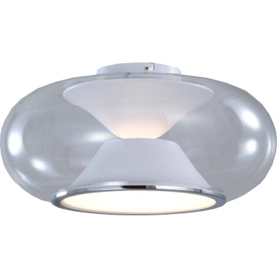 Afbeelding van Lucande LED plafondlamp 1licht Metaal, glas H: 21 cm wit, helder Inclusief lichtbron