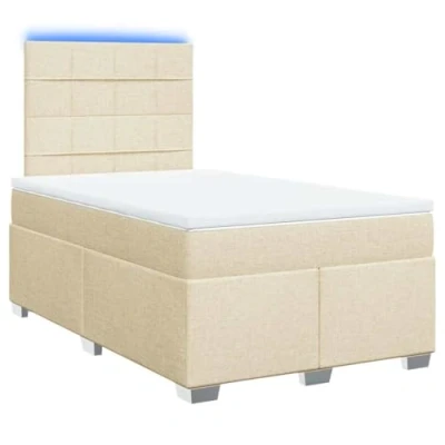 Afbeelding van vidaXL Boxspring met matras stof crèmekleurig 120x200 cm