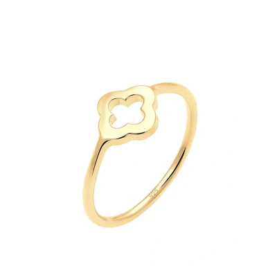 Afbeelding van Elli Basic Cloverleaf Ring, Dames, Maat: 54, Goldfarben
