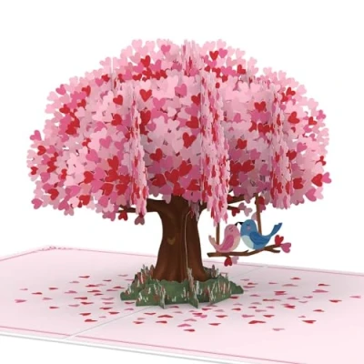 Afbeelding van papercrush® Pop up kaart in hartvorm met tortelduiven