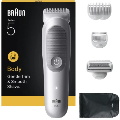 Afbeelding van Braun Body Groomer Series 5 BG5550 +6 Verzorgingstools Trim &amp; Scheer Haar Waterdicht Grijs