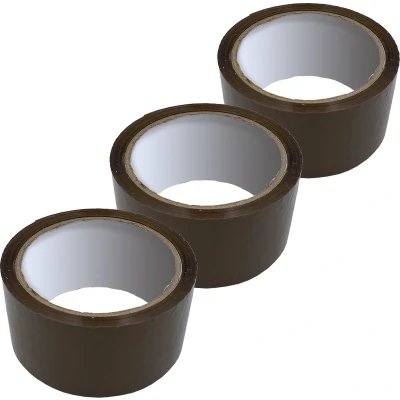Afbeelding van DULA Verpakkingstape Bruin 3 rollen Dozentape 50 mm x 60 m Plakband