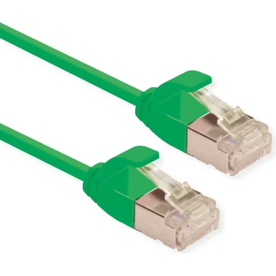 Afbeelding van ROLINE F/UTP DataCenter Patchkabel Cat.6A (Class EA), LSOH, extra dun, groen, 1 m