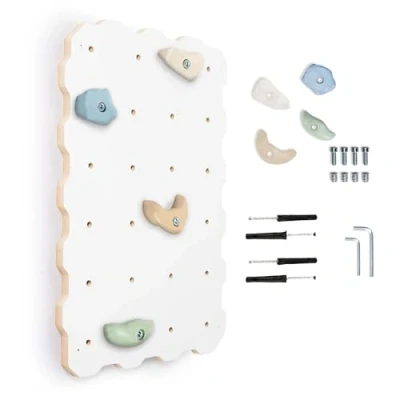 Afbeelding van MAMOI® Klimwand voor kinderkamer, klimframe en speeluitrusting binnenshuis, klimmen met handgrepen kinderen, klimstenen, klimtoren handgrepen, uitrusting