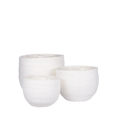 Afbeelding van Jorck Mand voor Planten Set van 3 H24 x Ø26 cm Off White