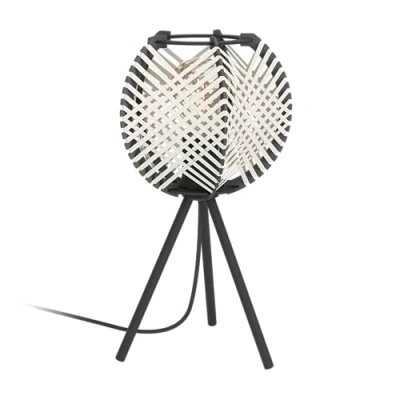 Afbeelding van EGLO Waverton Tafellamp E27 40 cm Zwart/Wit Textiel