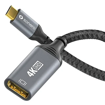 Afbeelding van sonero SPC V110 002 video kabel adapter 0,1 m USB Type C DisplayPort Zwart, Grijs